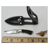 Nice Mini Knife w Sheath HEBERTZ,& Shorter Pin