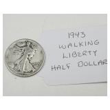1943 Silver Walking Liberty Half Dollar Coin