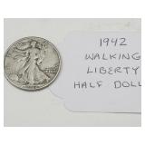 1942 Silver Walking Liberty Half Dollar Coin