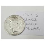 1923 S Silver Peace Dollar Coin