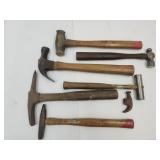 Lot of  6 Hammers- Brass, Ball Peen, +