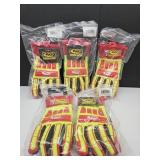 6 Pair Ringers Gloves Synthetic Leather Glove  M