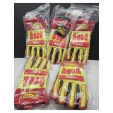 6 Pair Ringer Gloves Synthetic Leather Sz 2 XL