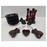 Ruby Red Cape Cod 7.5" Bowls, Guitar Bottles +++
