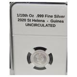1/10th Oz 2020 St Helena Guinea UNC Silver Coin