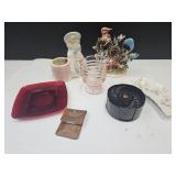 Pink Depression Ware Creamer, VTG Pottery Planter+