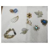 Costume Jewelry Lot- Brooches, Rings, Dream Bracet