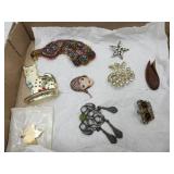 Costume Jewelry Lot-Peacock, Star, Crown,+