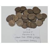 50 Wheat Pennies 1940