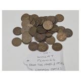 50 Wheat Pennies 1940