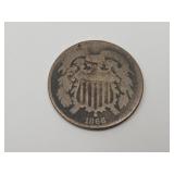 1866 Two Cent Piece Coin
