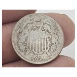 1865 Two Cent Piece Coin