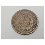 1868 Two Cent Piece Coin