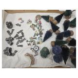 Bottle Brushed Tree, Metal & Miniature Figures