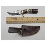 Damascus Knife w Sheath
