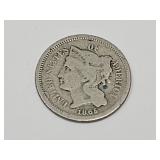 1865 Three Cent Nickel Coin