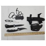 3 Knives in Black Sheaths