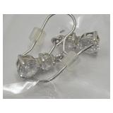 Sterling Silver CZ Drop Earrings
