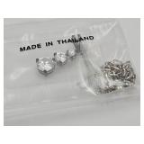 Sterling Silver Triple CZ Necklace