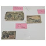 Japan Yen 10 & 50, Civil War Fractional Currency