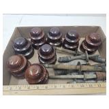 Vintage Insulators Lot With Metal Hardware