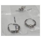 Sterling Silver Antique Duo Earring Set