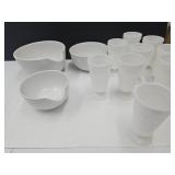 Nesting Bowls Up8.5" & Indiana Milk Glass