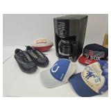 12 Cup Mr. Coffee, Sz US 10 Cleats? Colts Hat +