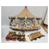 22"  Universal Stauary Carousel & 2 Train   Decor