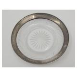 Sterling Silver Trimmed Saucer 5 1/3 " W