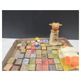 VTG Wood Blocks, Cow Creamer, Snoopy +