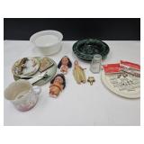 Nice MCM Green USA Ashtray 8"W, Mixing Bowls +