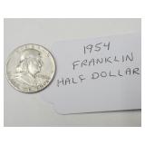 1954 Silver Franklin Half Dollar Coin