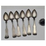 Sz 9 German Silver Ring & Coin Silver Spoons