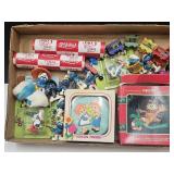 VTG Smurfs, Raggedy Ann Dusting Powder, Garfield +
