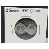 2 Grams .999 Eye of RA Silver