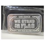 1 Oz Silver Flag Bar