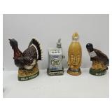 4 Liquor Decanters-Turkey, Reno Slot Machine,+