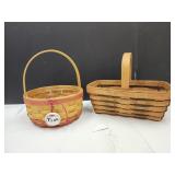 2 Longaberger Baskets Up to 10"Long