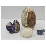 Large Marble Egg 6.5" L,  Beautiful Amythst Geode