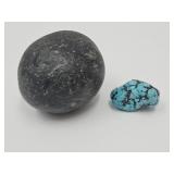 Large Piece Turquoise & Round Stone