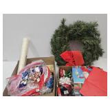 Wallpaper & Christmas, Bows, Ribbons & Wreath