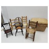 Republic of China Basket & Doll Chair Lot