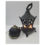 13" H Electric Flame Lantern & Pumkin W Snake