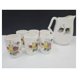Japan Pitcher & 6 Juice Glasses