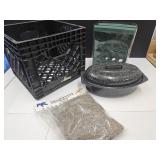 Small Granite Ware, 2 Drawer Egg Holder, Crate +