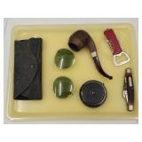 VTG Stanley Tape, Pipe, Sunglasses, Knife,+