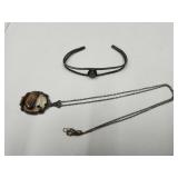 Sterling Silver Necklace, & Bracelet-Silver?Unmkd