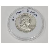 1960 D Franklin Silver Half Dollar Coin