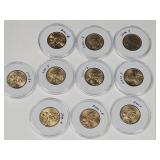 10 - 2000 P Sacagewa 1 Dollar Coins